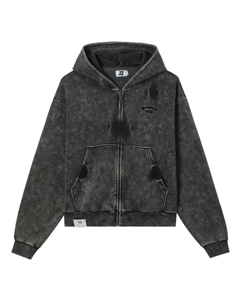 Izzue Hoodie mit Acid-Wash-Effekt - Grau Grau