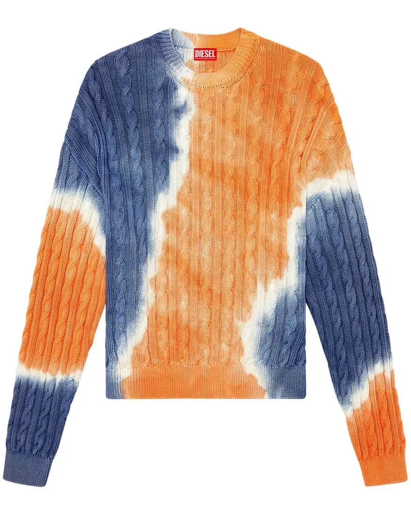 Diesel K-Janci Pullover mit Batikmuster Orange