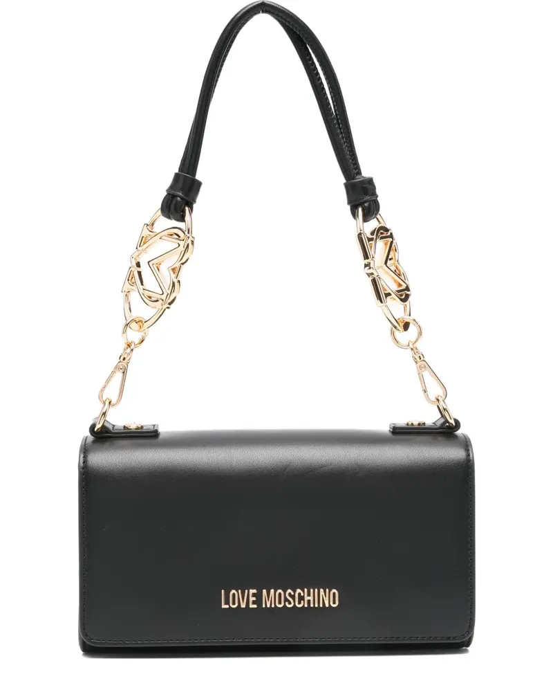 Moschino Verzierte Schultertasche - Schwarz Schwarz