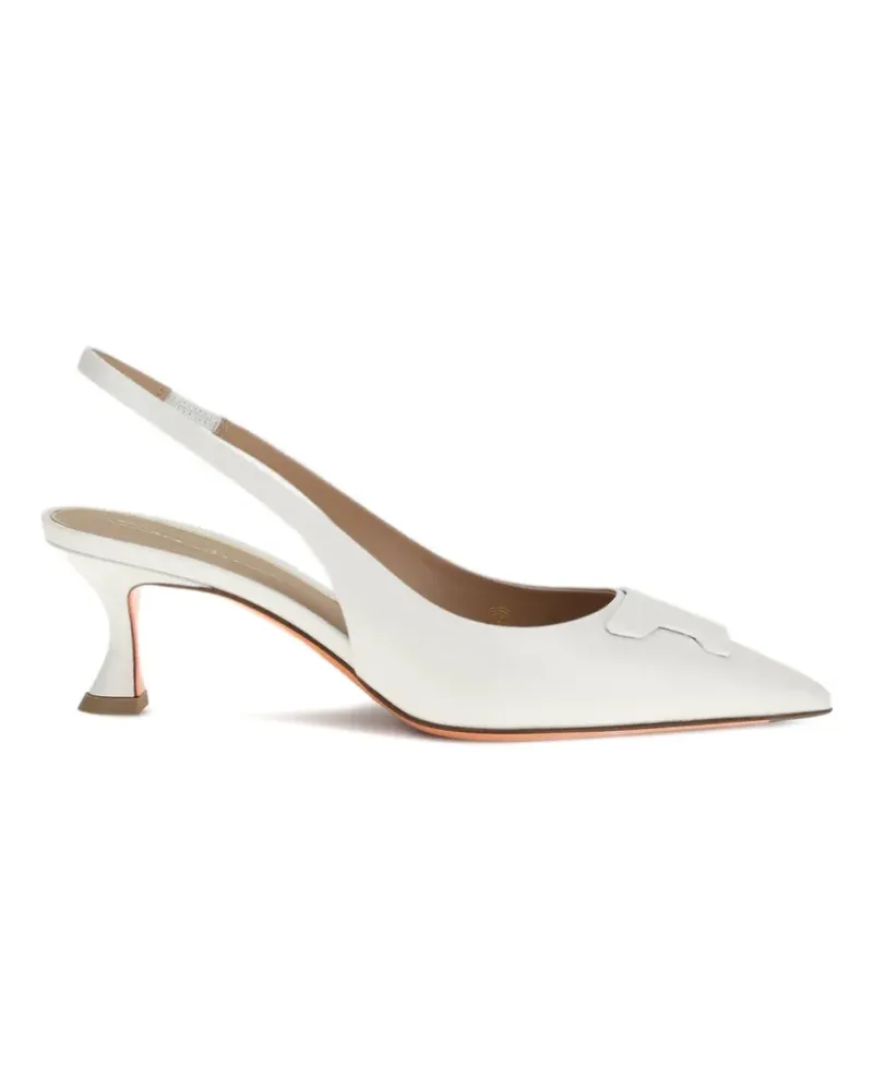 Santoni buckle slingback pumps - Weiß Weiß