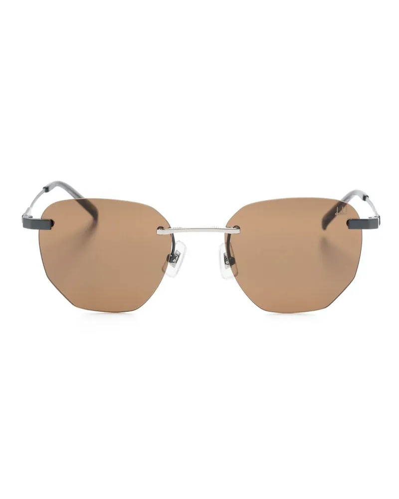 Dunhill Sonnenbrille mit geometrischem Gestell Grau