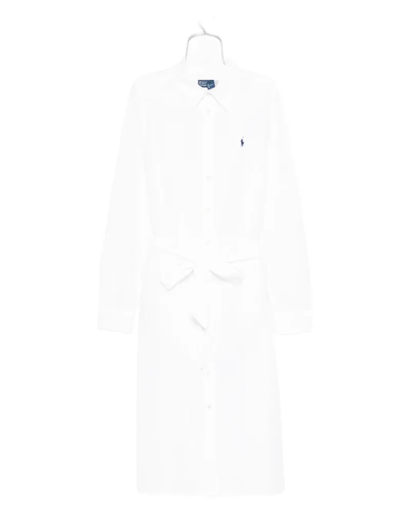 Ralph Lauren Hemdkleid mit Schleifengürtel - Weiß Weiß