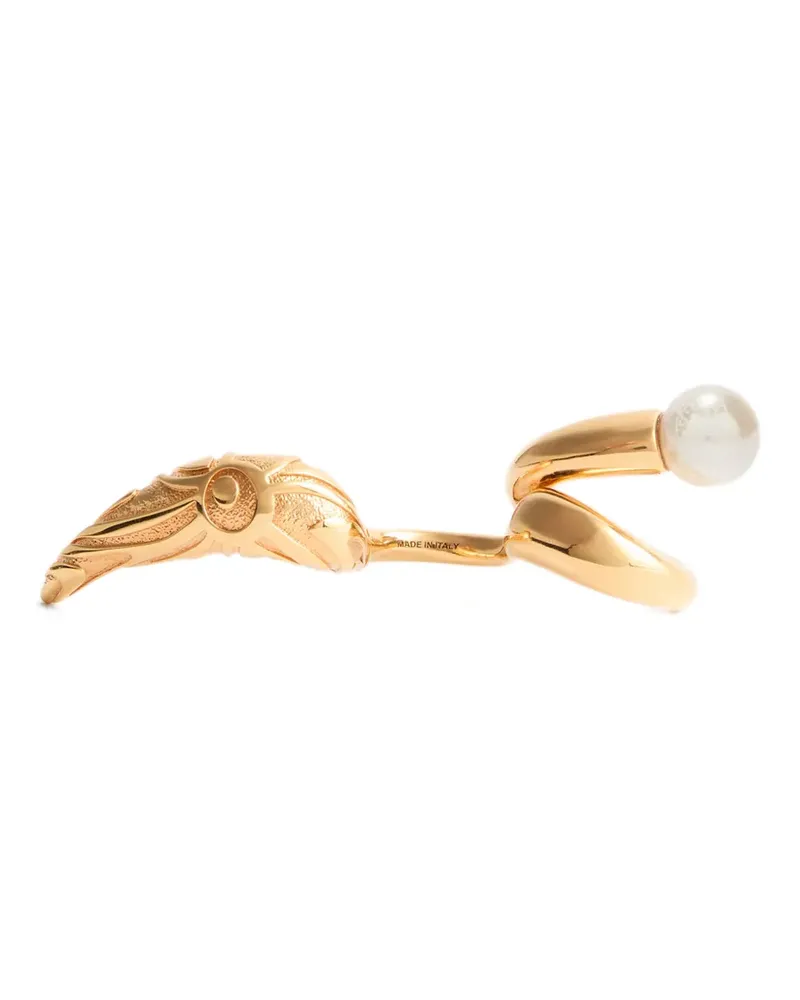 Emilio Pucci Horn marmo-texture ring - Gold Gold