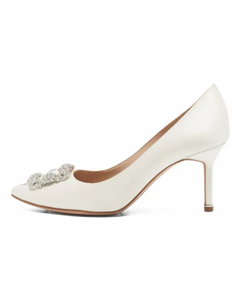 Manolo Blahnik Hangisi buckle pumps - Weiß Weiß