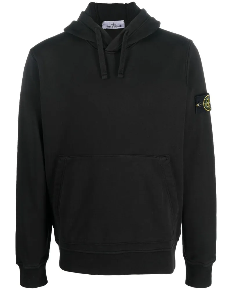 Stone Island Hoodie mit Kompass-Patch - Schwarz Schwarz