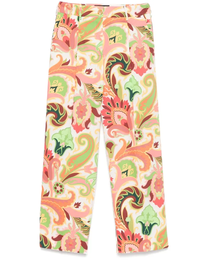 Etro Hose mit Paisley-Print - Weiß Weiß