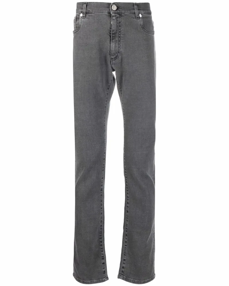 Billionaire Gerade Jeans mit Logo-Stickerei - Grau Grau