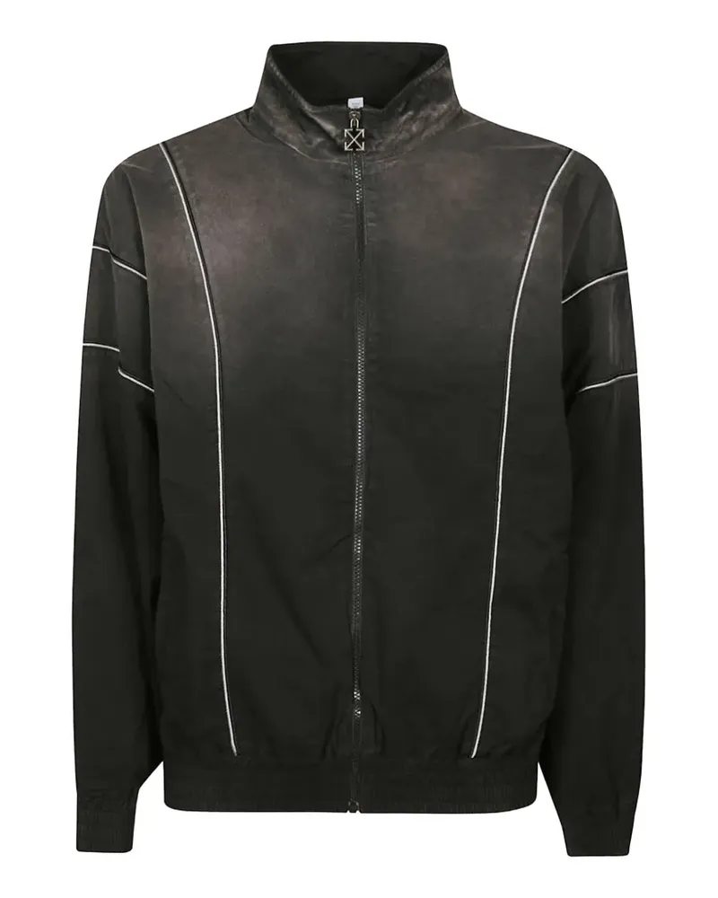 OFF-WHITE piped-trim zip-up jacket - Grau Grau