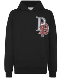 Philipp Plein Hoodie mit Bulldog-Print Schwarz