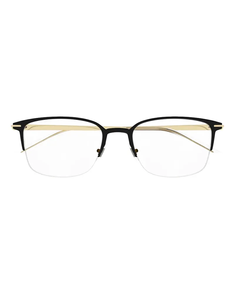 Montblanc rectangle half-rim glasses - Schwarz Schwarz
