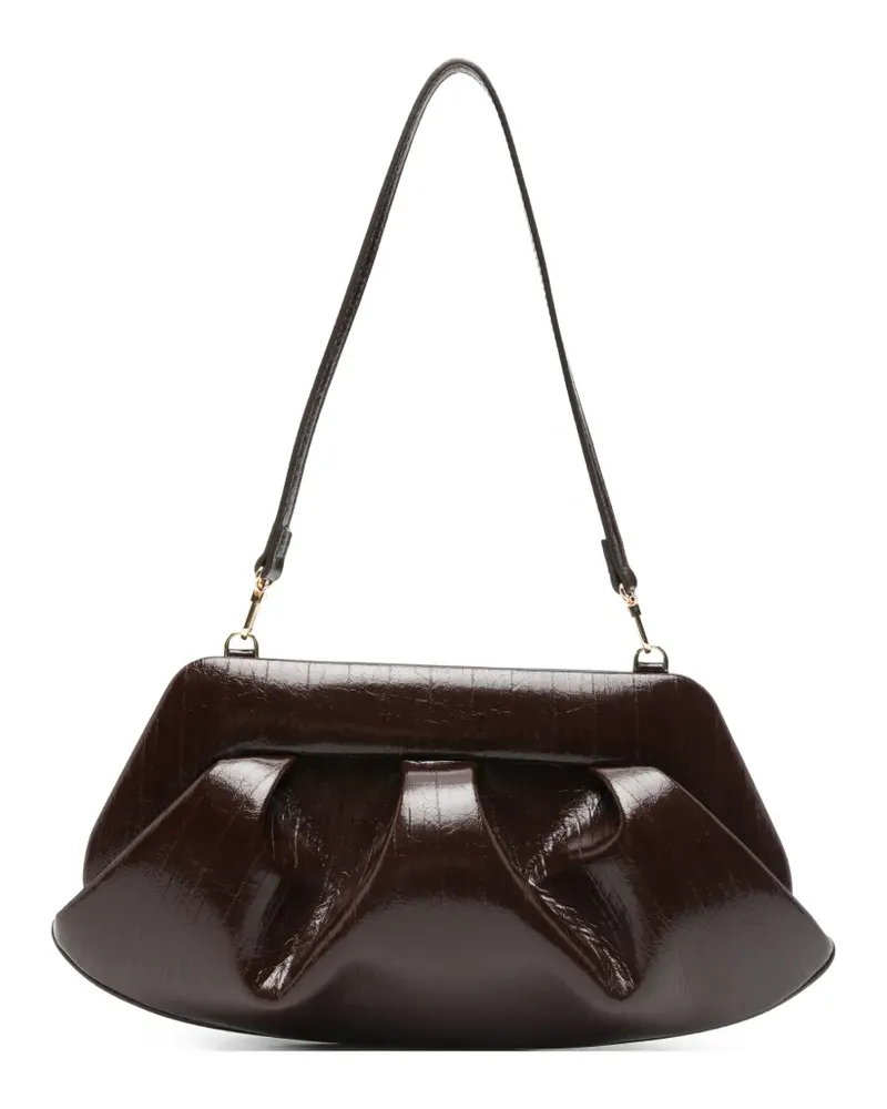 THEMOIRÈ Bios textured clutch bag - Braun Braun