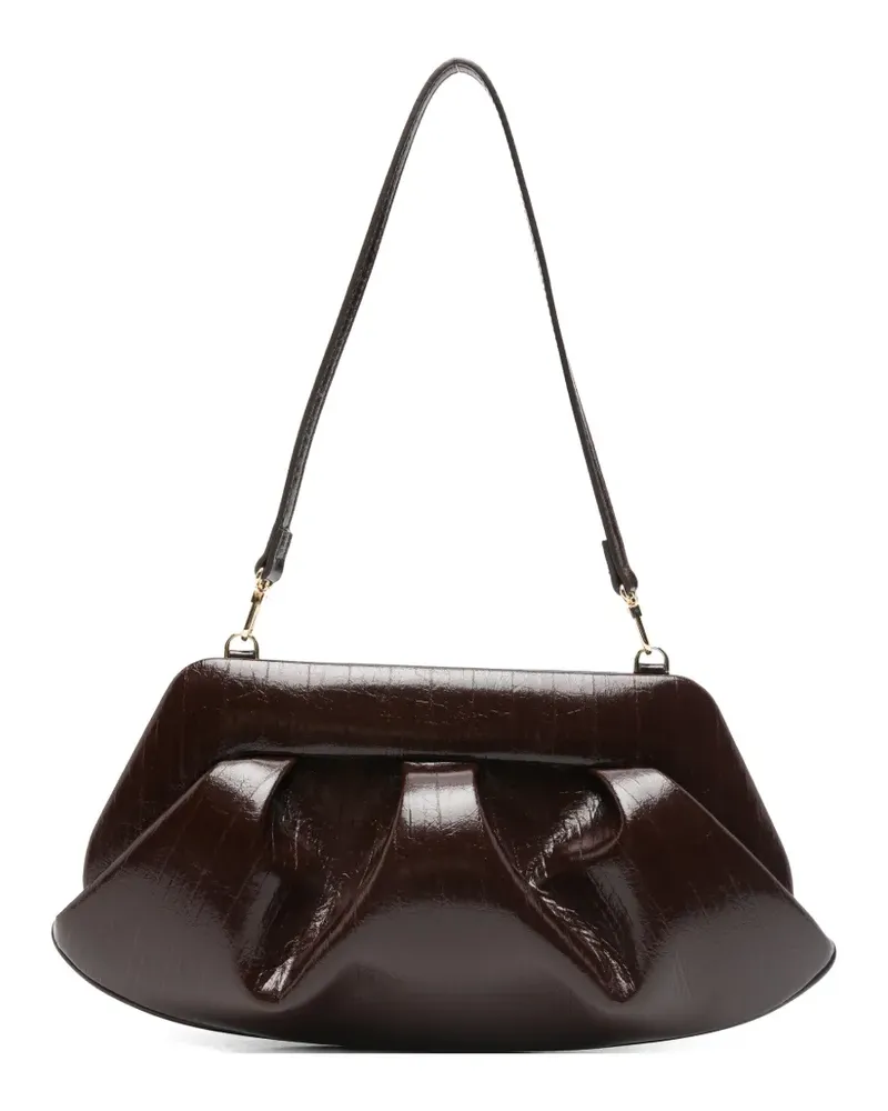 THEMOIRÈ Bios textured clutch bag - Braun Braun