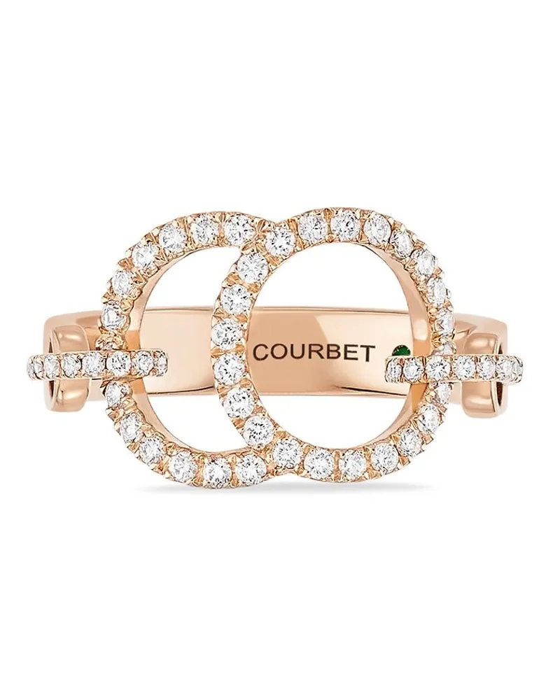 COURBET 18kt Rotgoldring mit synthetischen Diamanten - Rosa Rosa