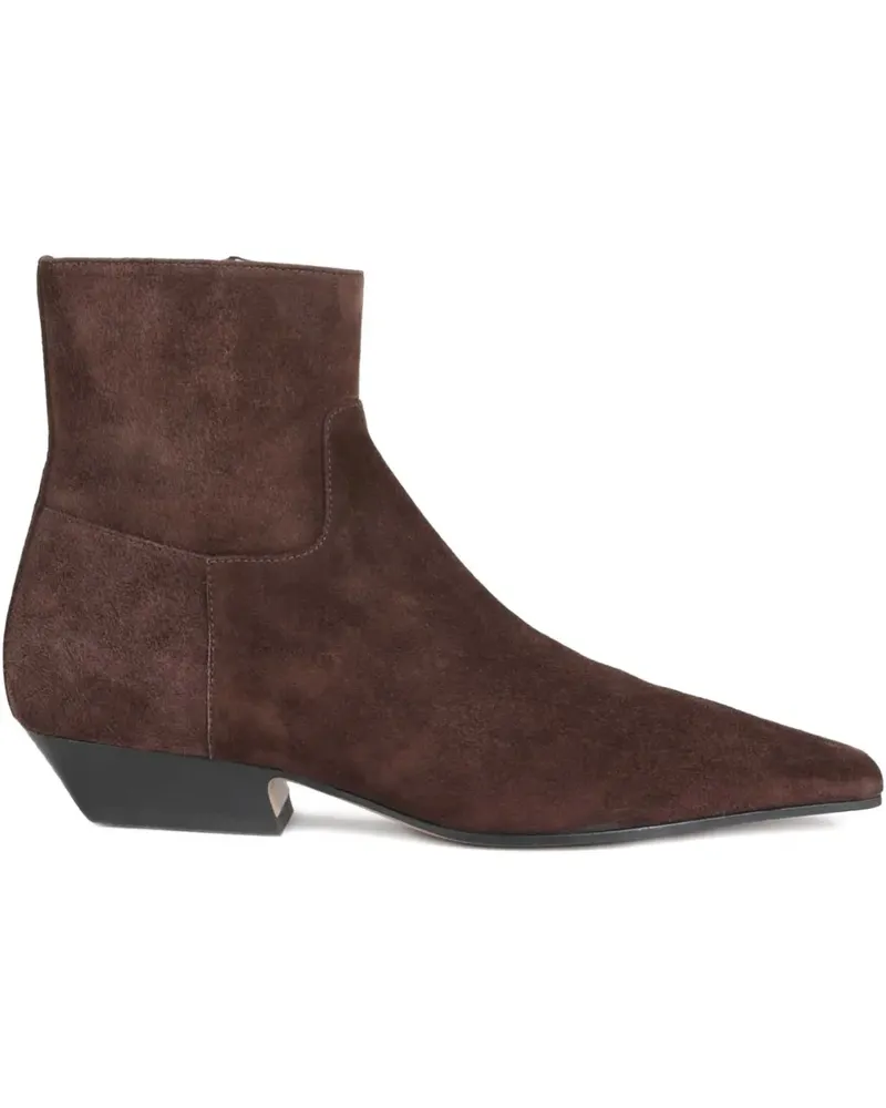 KHAITE Marfa Wildlederstiefel mit eckiger Kappe - Braun Braun