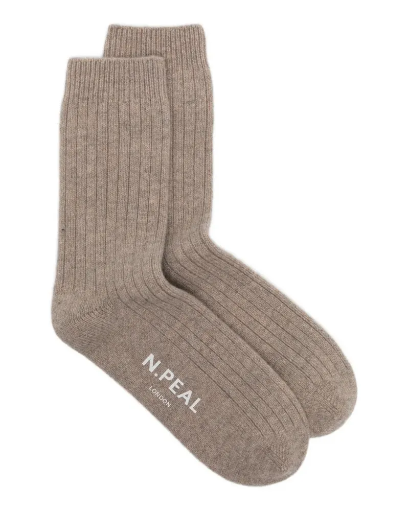 N.Peal Gerippte Socken - Nude Nude