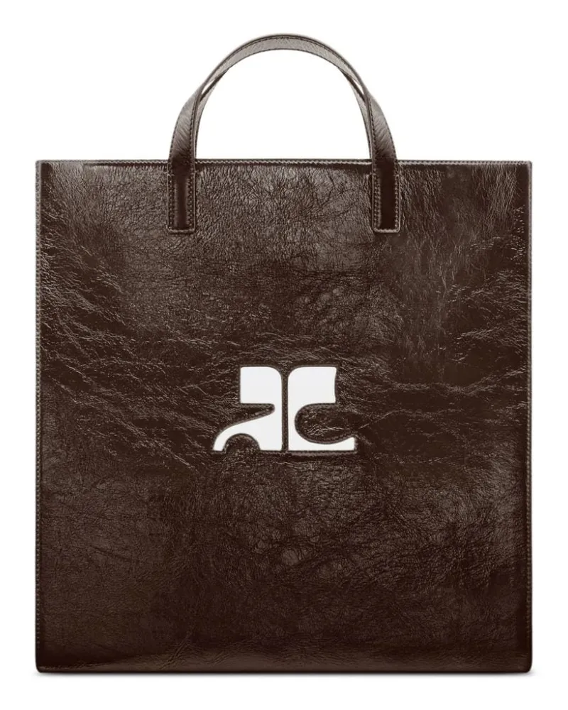 Courrèges Reedition Naplack Tote Bag - Braun Braun