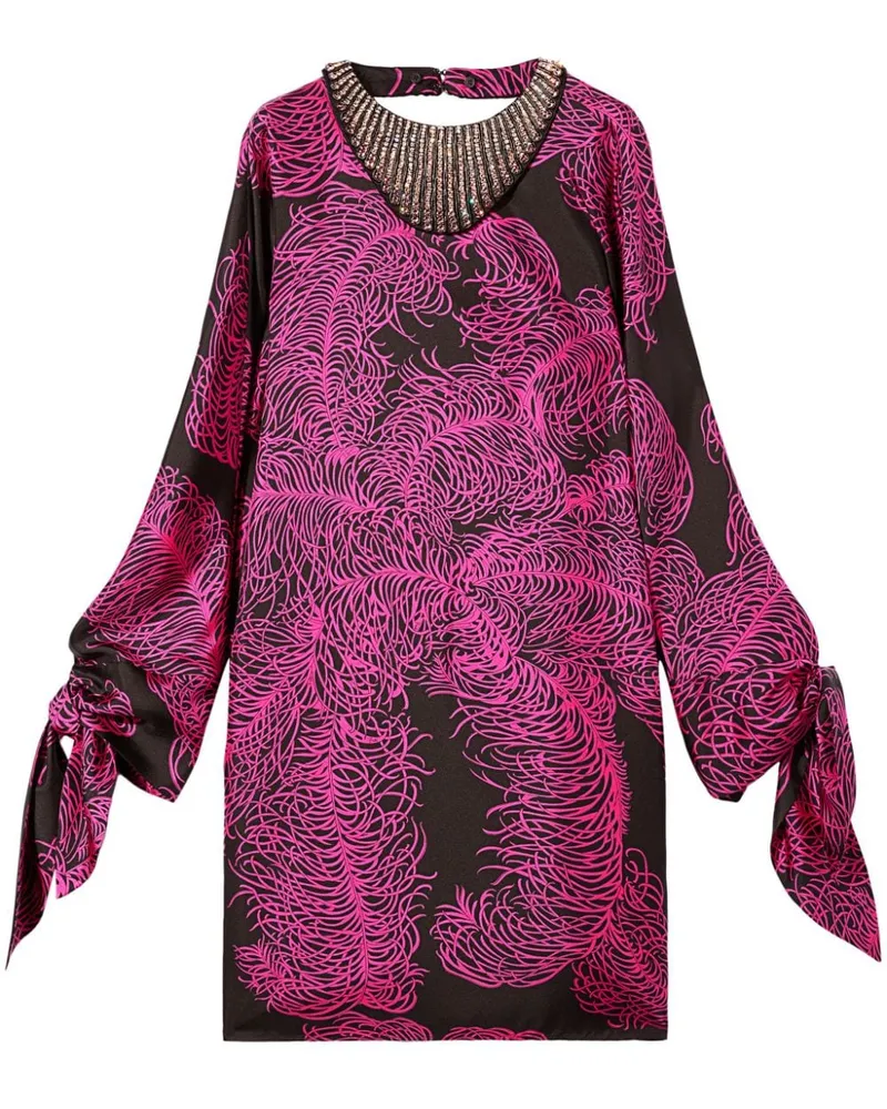 Emilio Pucci Seidenkaftan mit Struzzo-Print - Rosa Rosa
