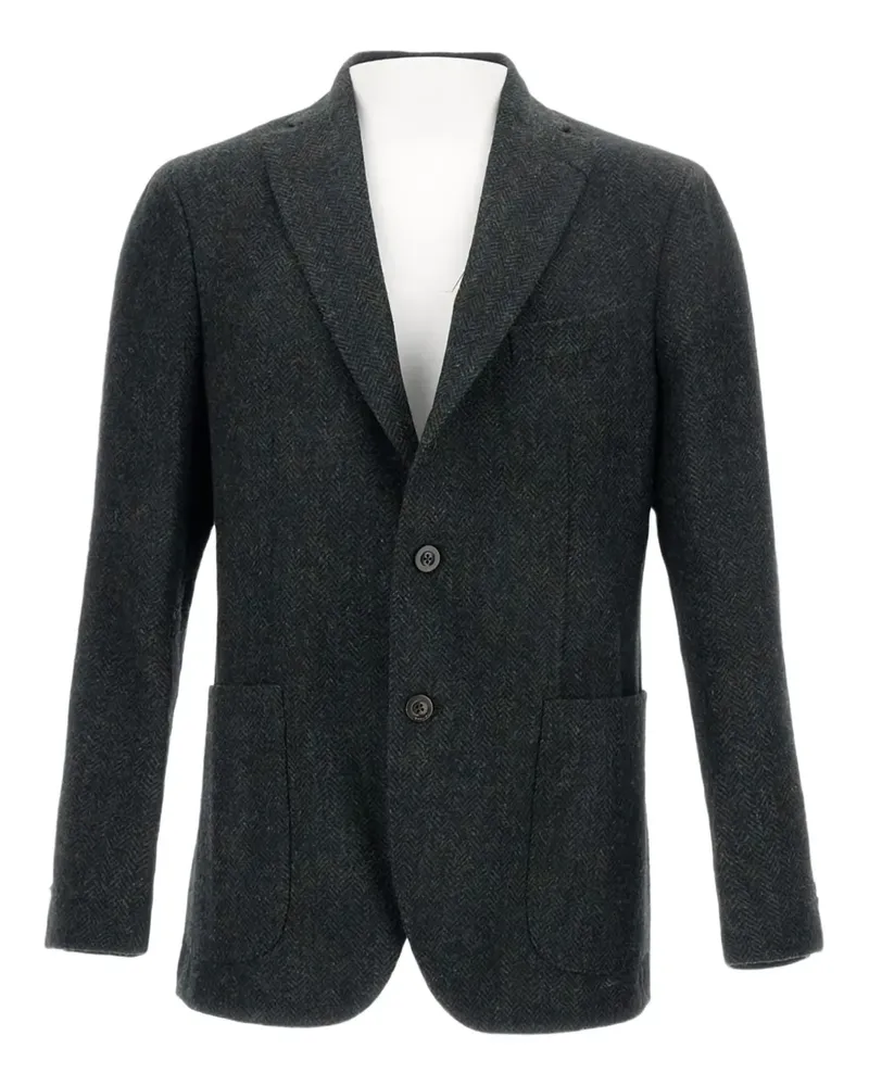 Boglioli Kariertes Sakko mit zwei Knöpfen - Schwarz Schwarz