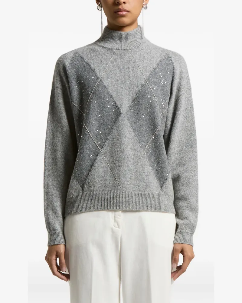 Peserico Pullover mit Pailletten - Grau Grau
