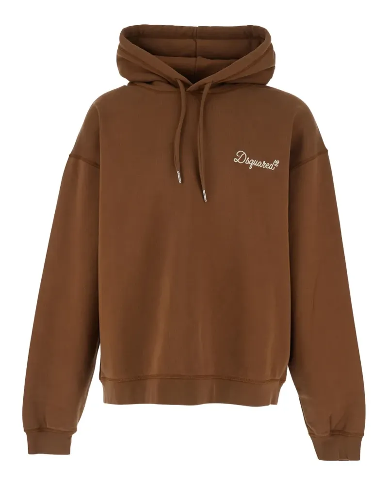 Dsquared2 logo-embroidered hoodie - Braun Braun