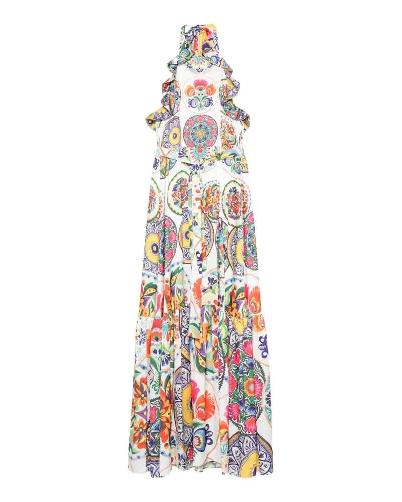 Twin-Set graphic-print maxi dress - Weiß Weiß