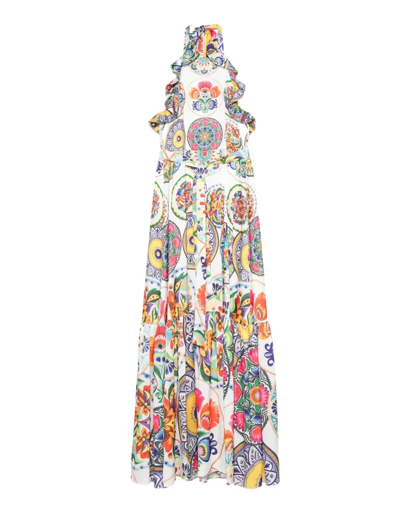 Twin-Set graphic-print maxi dress - Weiß Weiß