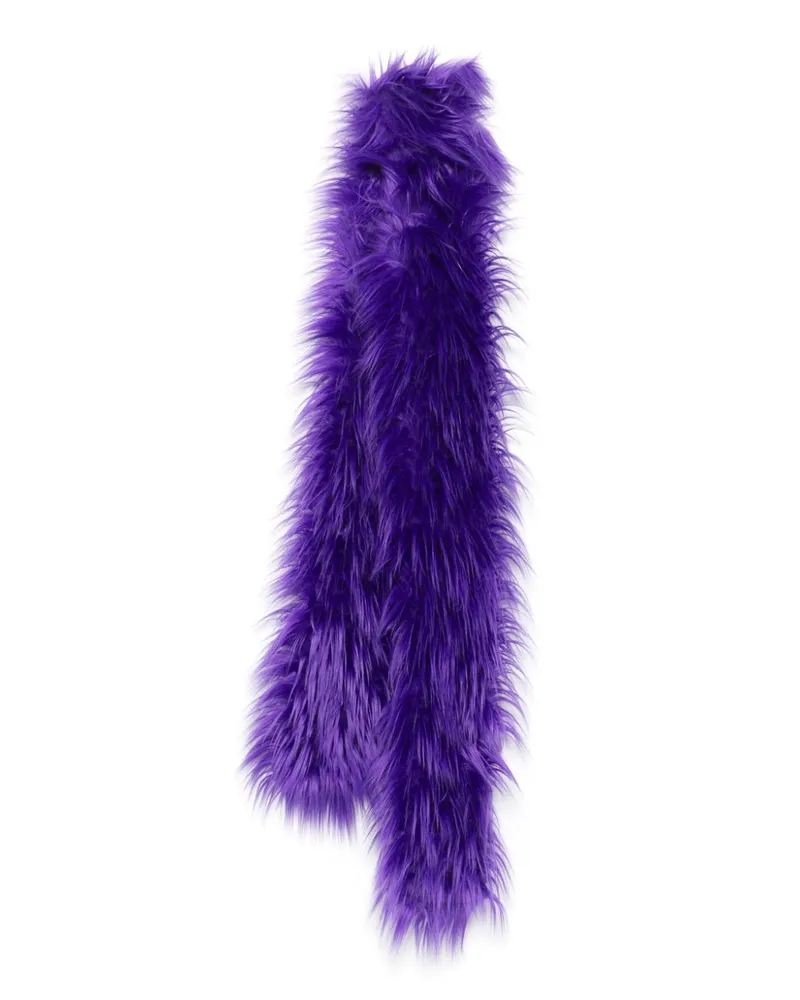 RUSLAN BAGINSKIY Faux Fur-Schal mit Logo-Patch - Violett Violett