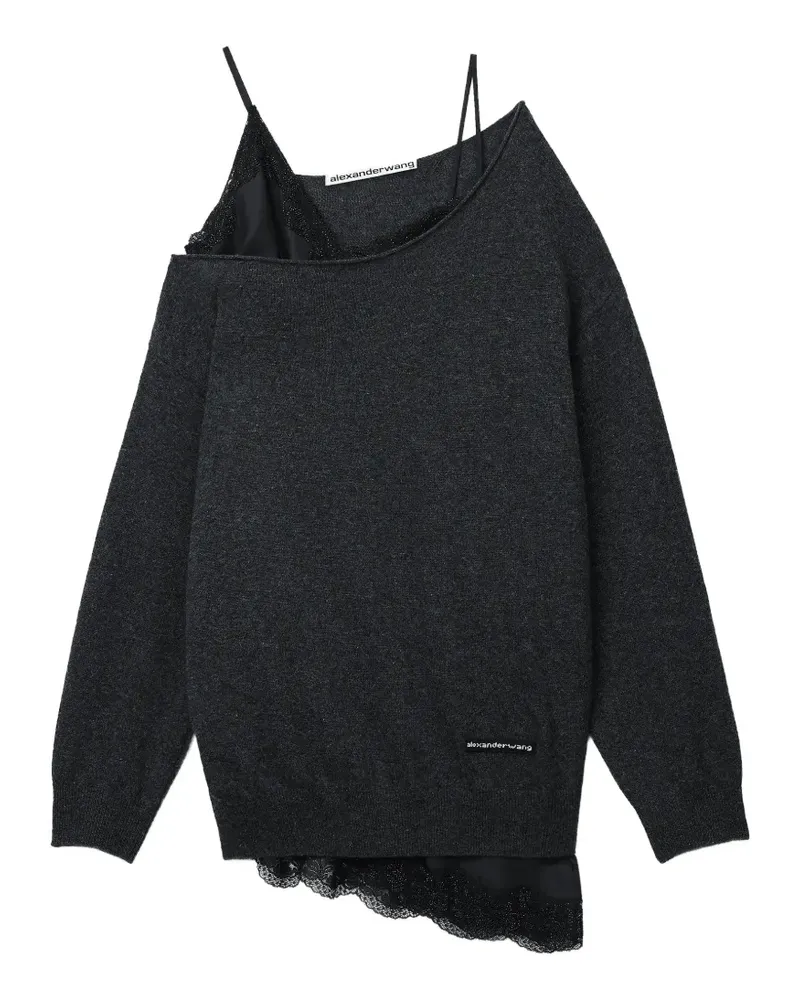 Alexander Wang Langarmpullover mit integriertem Slipdress und Cut-Out-Ausschnitt - Grau Grau