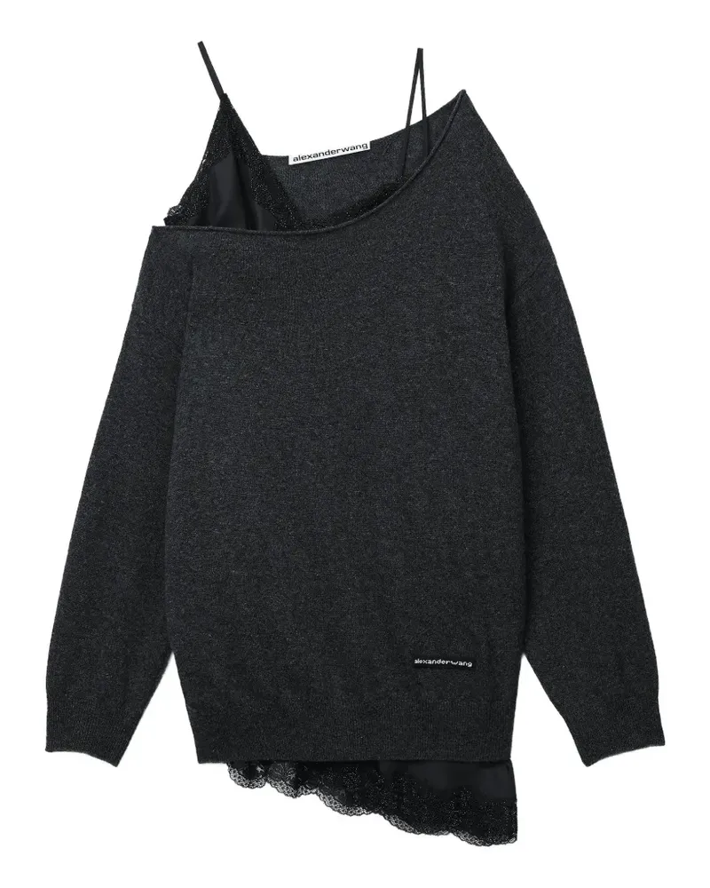 Alexander Wang Langarmpullover mit integriertem Slipdress und Cut-Out-Ausschnitt - Grau Grau