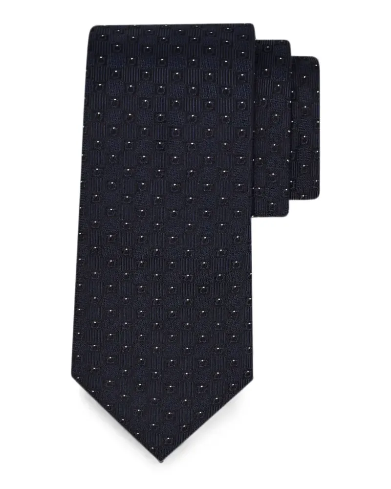 Ferragamo Seidenkrawatte mit Gancini-Jacquardmuster - Blau Blau