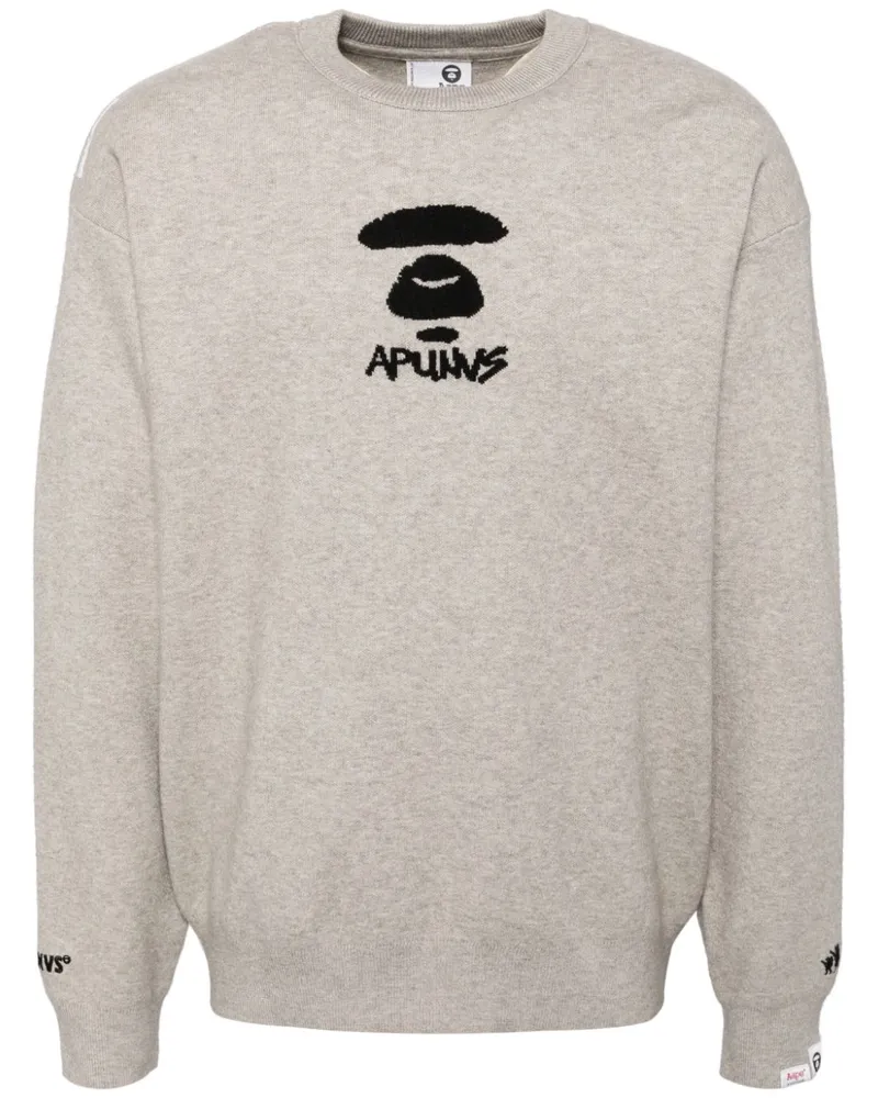 BAPE Pullover mit Jacquard-Logo - Nude Nude
