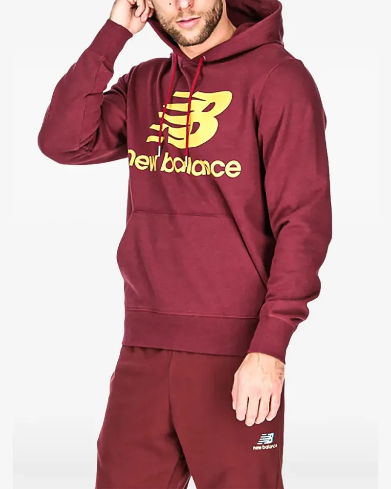 New Balance stacked logo-detail hoodie - Rot Rot