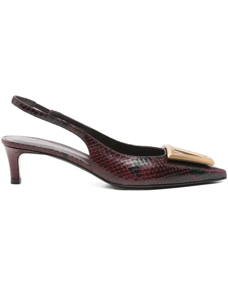 FESTA Milano Slingback-Mules mit Schlangenleder-Prägung 45mm - Rot Rot