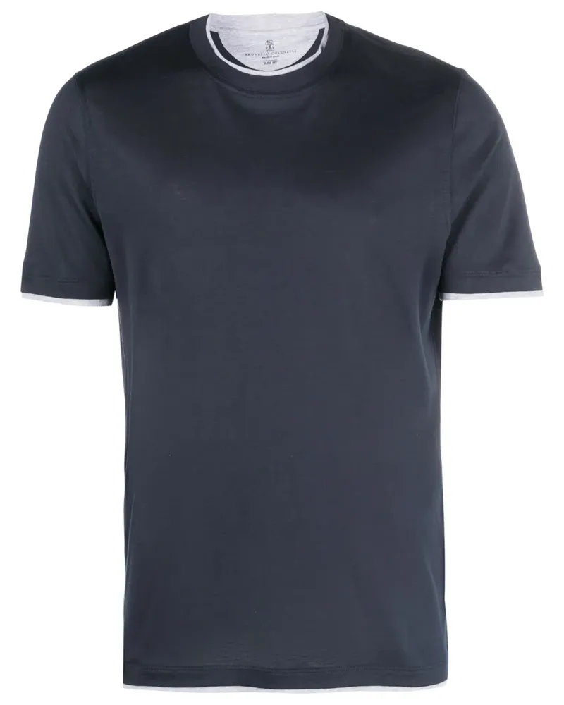 Brunello Cucinelli T-Shirt mit rundem Ausschnitt - Blau Blau