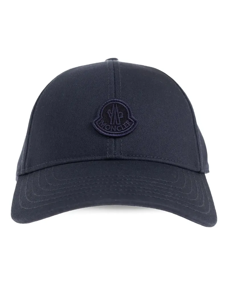 Moncler logo-patch cap hat - Blau Blau