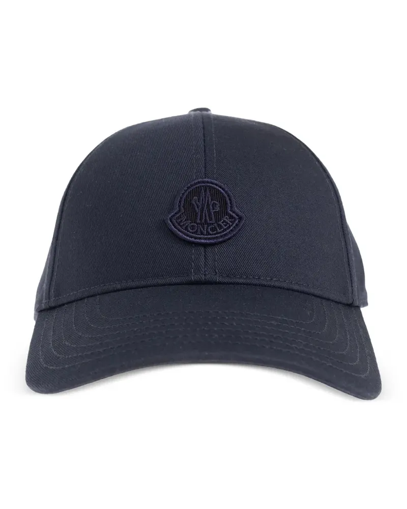Moncler logo-patch cap hat - Blau Blau