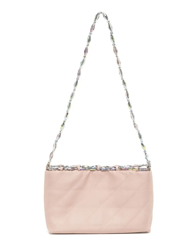 0711 Schultertasche mit Perlen - Rosa Rosa