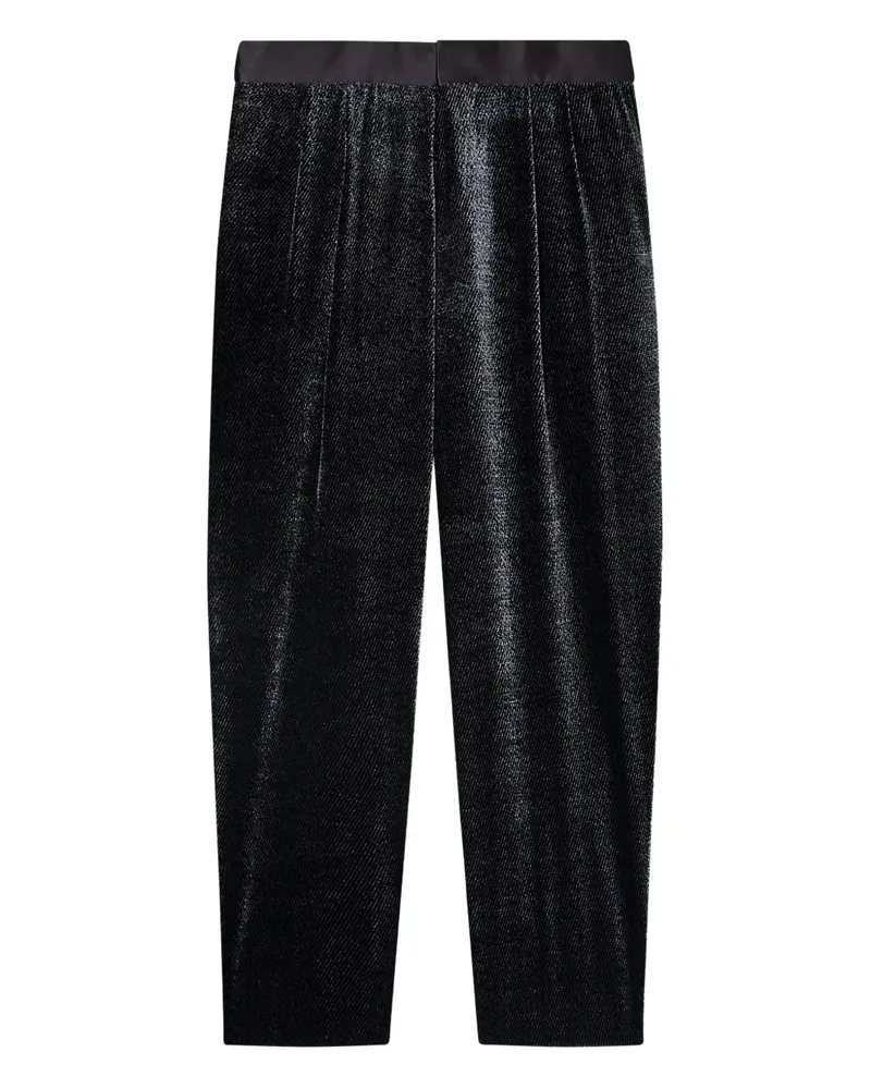 Giorgio Armani pleated high-shine trousers - Schwarz Schwarz