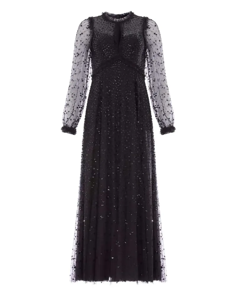 Needle & Thread Langärmeliges Kleid mit Pailletten - Schwarz Schwarz