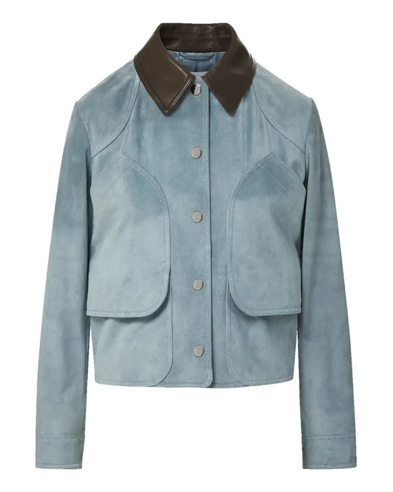 Veronica Beard Walters Cropped-Jacke aus Wildleder - Blau Blau
