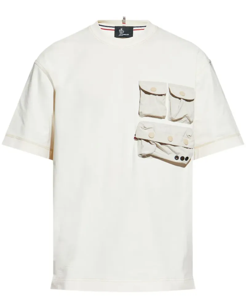 Moncler T-Shirt mit Logo-Print - Weiß Weiß