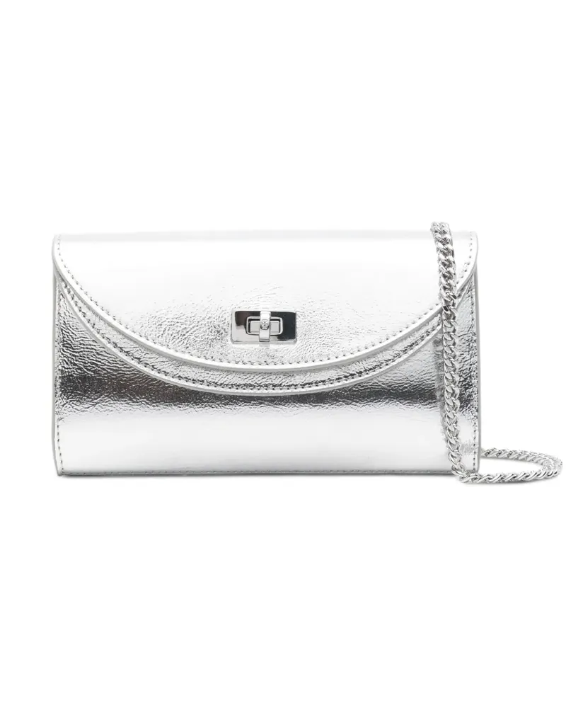 Sandro Kleine Umhängetasche mit Kettenriemen - Silber Silber