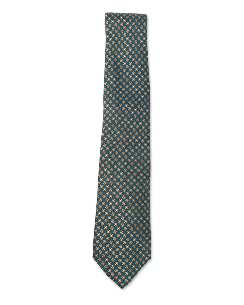 Canali Gemusterte Krawatte - Grün Grün