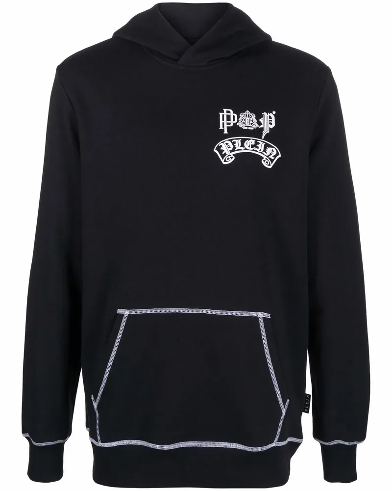 Philipp Plein Hoodie mit Logo-Print - Schwarz Schwarz