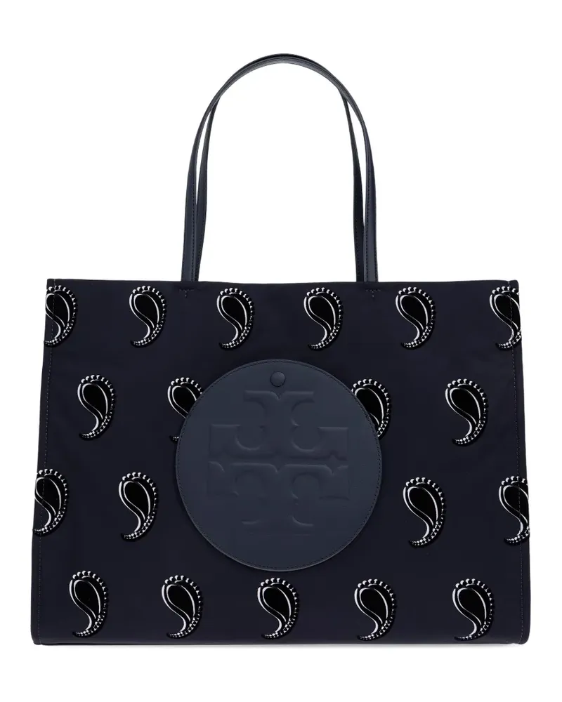 Tory Burch Ella Double T Tote Bag mit Paisleymuster - Blau Blau