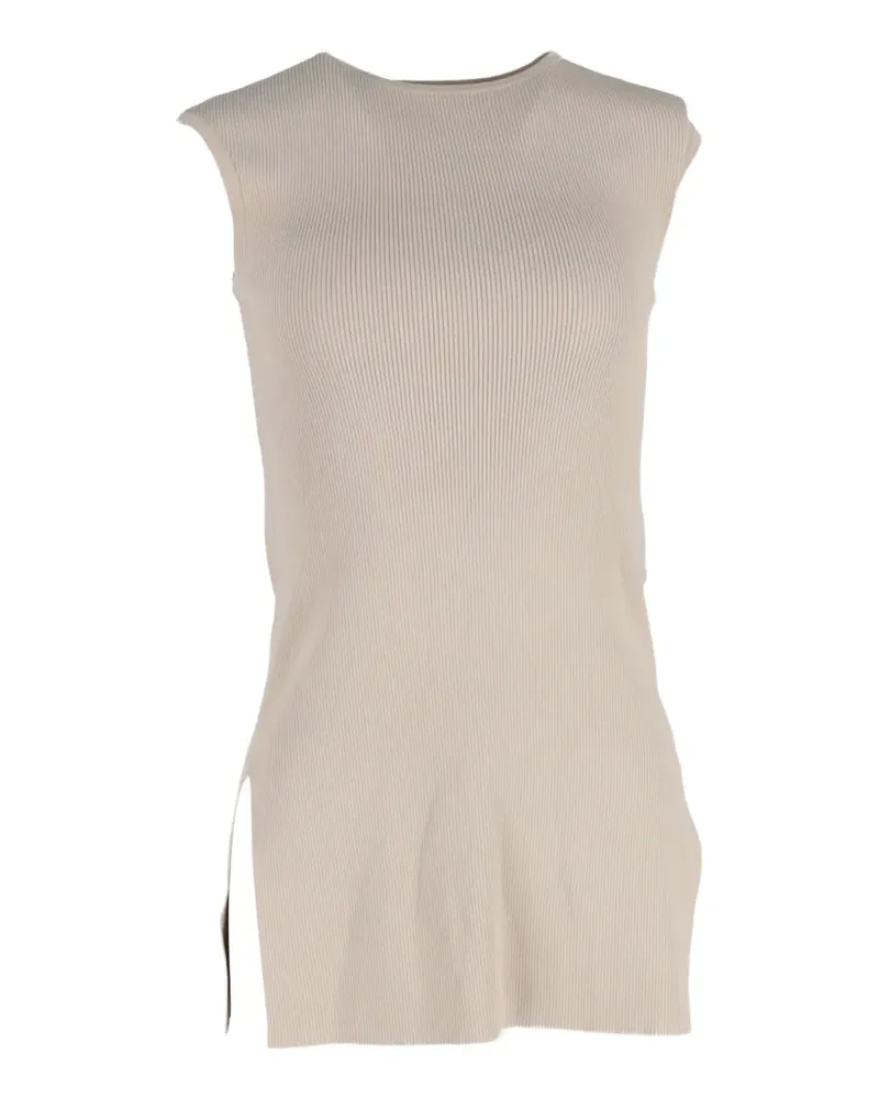 Max Mara Geripptes Tanktop mit Schlitz - Nude Nude