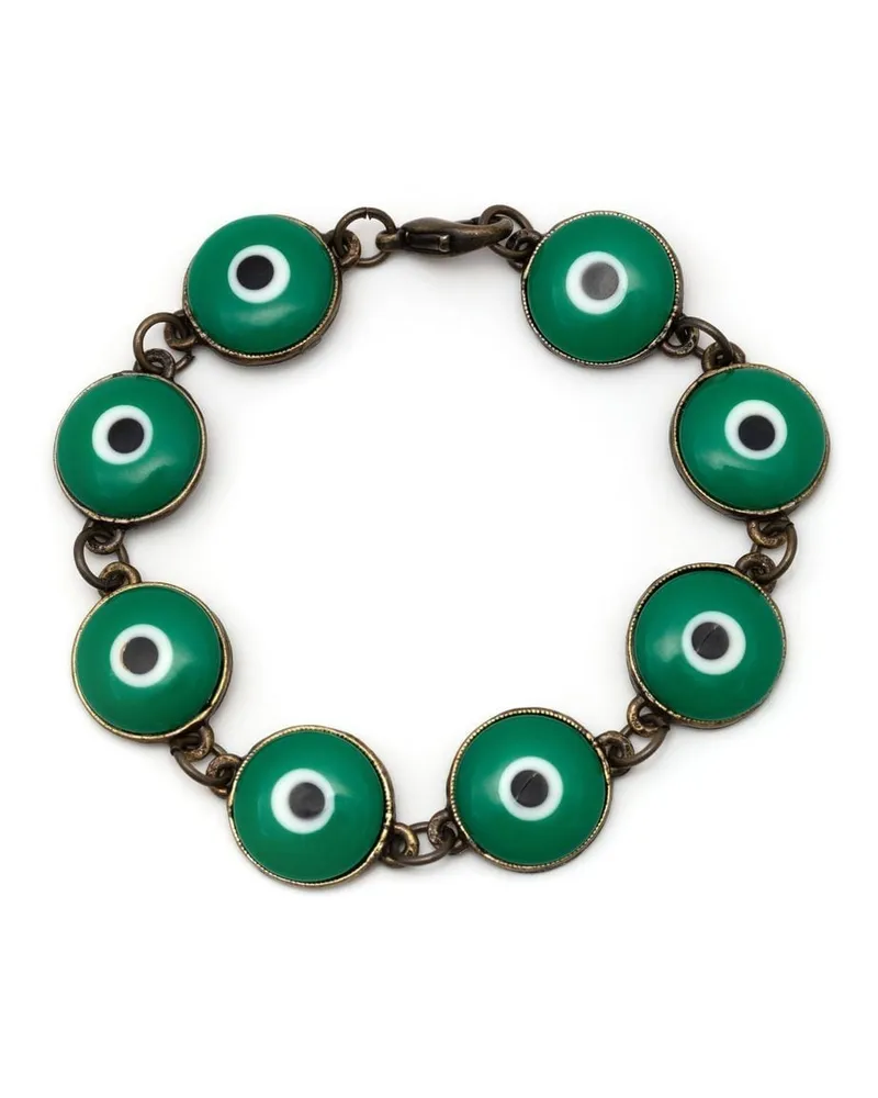 Amir Slama Armband mit Evil Eye-Anhänger - Grün Grün