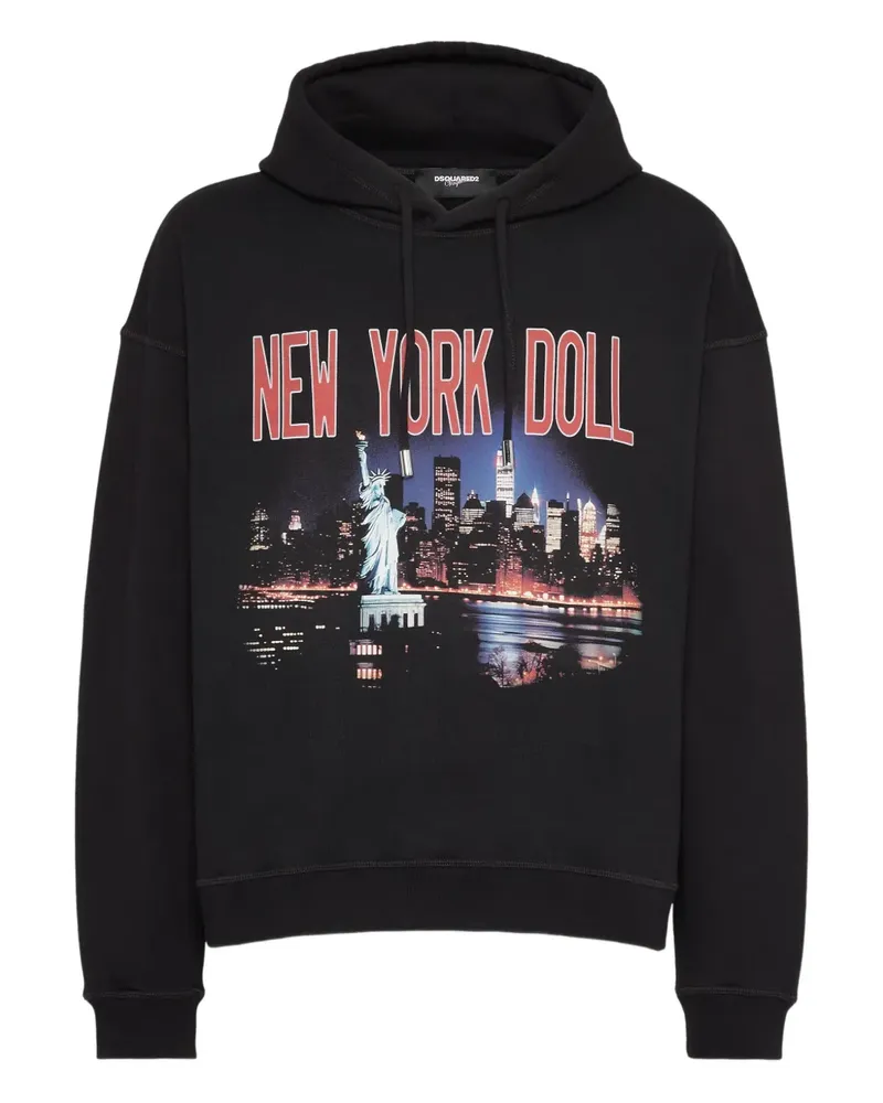 Dsquared2 Hoodie mit grafischem Print - Schwarz Schwarz