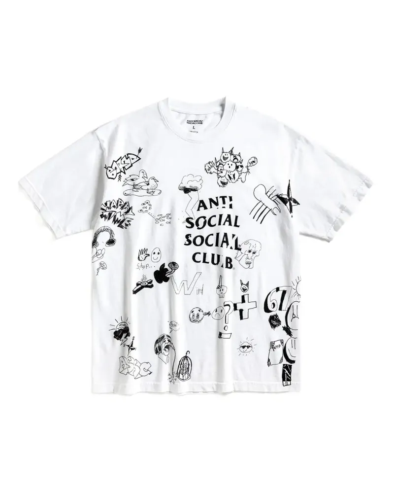 Anti Social Social Club T-Shirt mit Illustrations-Print - Weiß Weiß