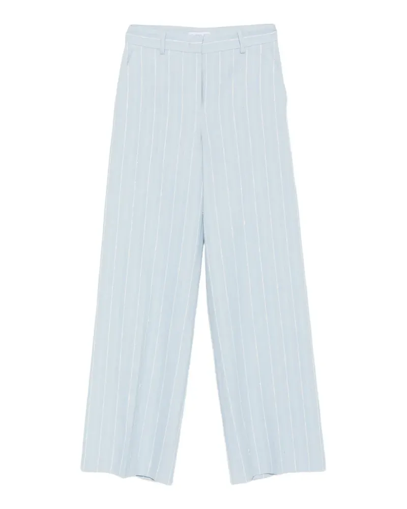 Manuel Ritz pinstripe-pattern trousers - Blau Blau